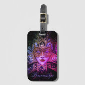 Maskerade masker Victoriaans elegante gothic zwart Bagagelabel (Voorkant (verticaal))