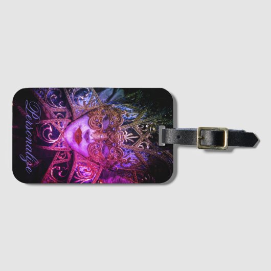 Maskerade masker Victoriaans elegante gothic zwart Bagagelabel (Voorkant (horizontaal))