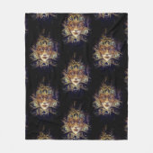 Maskerade masker Victoriaans gotisch zwart goud bl Fleece Deken (Voorkant)