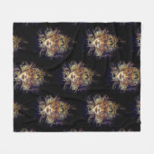Maskerade masker Victoriaans gotisch zwart goud bl Fleece Deken (Voorkant (Horizontaal))
