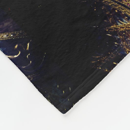 Maskerade masker Victoriaans gotisch zwart goud bl Fleece Deken (Hoek)