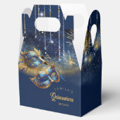 Maskerade Maskers Quinceanera Blauw Goud ID1031 Bedankdoosjes (Geopend)