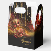 Maskerade Maskers Quinceanera Rood Goud ID1031 Bedankdoosjes (Geopend)