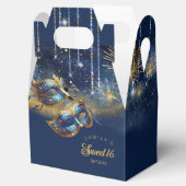 Maskerade Maskers Zoet Zestien Blauw Goud ID1032 Bedankdoosjes (Geopend)
