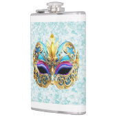 Maskerade met de gouden versieringen heupfles (Links)