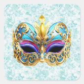 Maskerade met de gouden versieringen vierkante sticker (Voorkant)