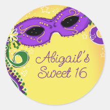 Maskerade Paarse en Gele Masker Sweet 16