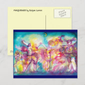 MASKERADE PARTIJ, Mardi Gras Maskers, Dance, Muzie Briefkaart (Voorkant / Achterkant)