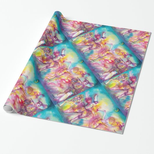 MASKERADE PARTIJ, Mardi Gras Maskers, Dance, Muzie Cadeaupapier (Uitgerold)