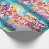 MASKERADE PARTIJ, Mardi Gras Maskers, Dance, Muzie Cadeaupapier (Hoek)