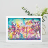 MASKERADE PARTIJ, Mardi Gras Maskers, Dance, Muzie Kaart (Staand voorkant)