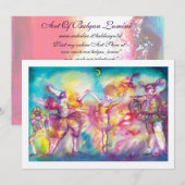 MASKERADE PARTIJ, Mardi Gras Maskers, Dance, Muzie Kaart (Voorkant / Achterkant)