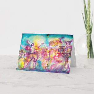 MASKERADE PARTIJ, Mardi Gras Maskers, Dance, Muzie Kaart