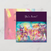 MASKERADE PARTIJ, Mardi Gras Maskers, Dance, Muzie Kaart (Voorkant / Achterkant)