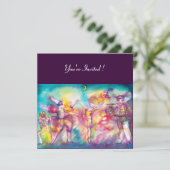 MASKERADE PARTIJ, Mardi Gras Maskers, Dance, Muzie Kaart (Staand voorkant)