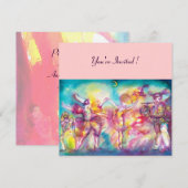 MASKERADE PARTIJ, Mardi Gras Maskers, Dance, Muzie Kaart (Voorkant / Achterkant)