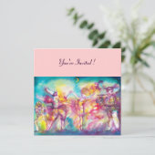 MASKERADE PARTIJ, Mardi Gras Maskers, Dance, Muzie Kaart (Staand voorkant)