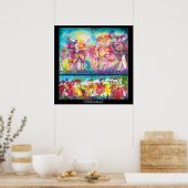 MASKERADE PARTIJ, Mardi Gras Maskers, Dance, Muzie Poster (Keuken)