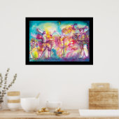 MASKERADE PARTIJ, Mardi Gras Maskers, Dance, Muzie Poster (Keuken)