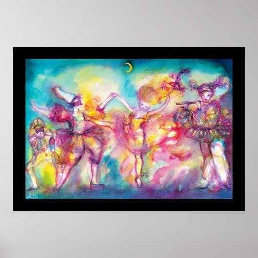 MASKERADE PARTIJ, Mardi Gras Maskers, Dance, Muzie Poster (Voorkant)