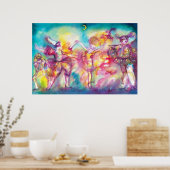 MASKERADE PARTIJ, Mardi Gras Maskers, Dance, Muzie Poster (Keuken)