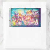 MASKERADE PARTIJ, Mardi Gras Maskers, Dance, Muzie Rechthoekige Sticker (Tas)