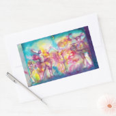 MASKERADE PARTIJ, Mardi Gras Maskers, Dance, Muzie Rechthoekige Sticker (Envelop)