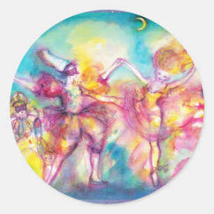 MASKERADE PARTIJ, Mardi Gras Maskers, Dance, Muzie Ronde Sticker