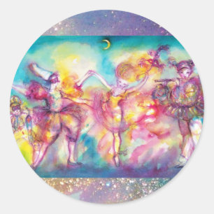 MASKERADE PARTIJ, Mardi Gras Maskers, Dance, Muzie Ronde Sticker