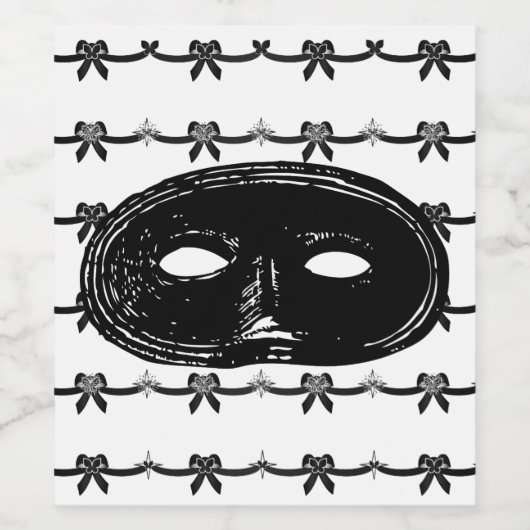  maskerade partijmasker wijn etiket (Enkel label)