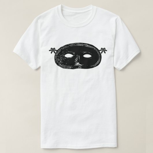  maskerade partijmasker zwart wit t-shirt (Design voorkant)