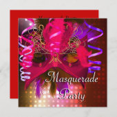 Maskerade Party Mask Mardi Gras Carnaval Kaart (Voorkant / Achterkant)