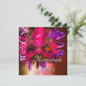 Maskerade Party Mask Mardi Gras Carnaval Kaart (Staand voorkant)