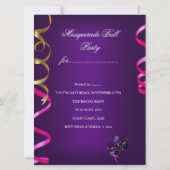 Maskerade Party Masks Champagne Metallic Kaart (Achterkant)