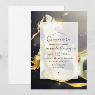 Maskerade Quinceañera Uitnodiging