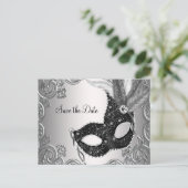 Maskerade Save The Date Aankondigingskaart (Staand voorkant)