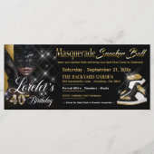 Maskerade Sneaker Bal zwart & goud Verjaardag (Voorkant)