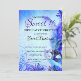 Maskerade sweet 16 uitnodiging
