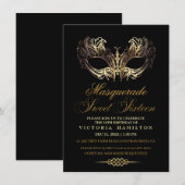 Maskerade Sweet Sixteen Verjaardag Kaart (Voorkant / Achterkant)