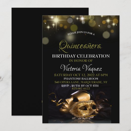 Maskerade Uitnodiging (Voorkant / Achterkant)