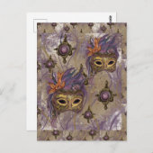 MASKERADE VENETIË KUNST BRIEFKAART (Voorkant / Achterkant)
