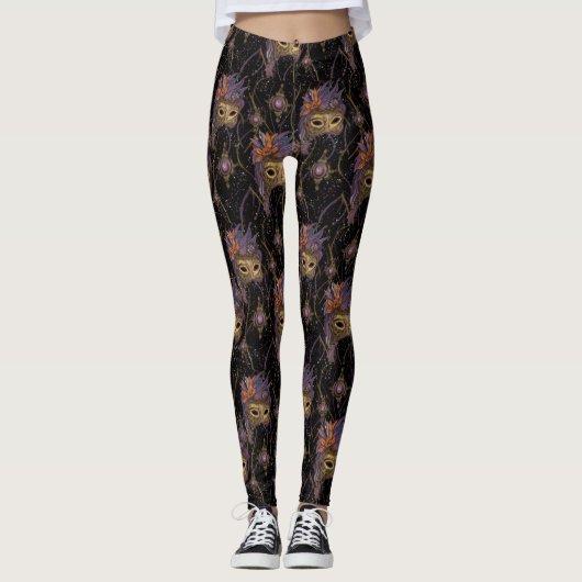 MASKERADE VENETIË KUNST LEGGINGS (Voorkant)