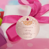 Maskerade verjaardag roze goud glitters bedankt bedankjes labels