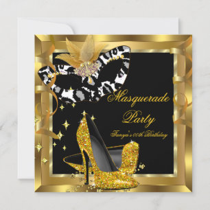 Maskerade Verjaardagsfeest Masker Wild Gouden Hoge Kaart