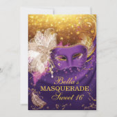 Maskerade verjaardagsfeest uitnodigingen (Voorkant)