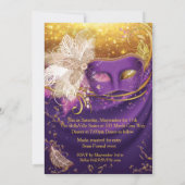 Maskerade verjaardagsfeest uitnodigingen (Achterkant)