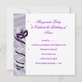 Maskerade Verjaardagsfeestmasker Pink Martini Kaart (Achterkant)