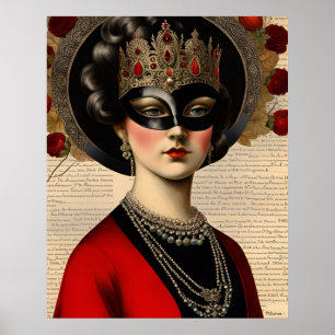 maskerade vrouw poster