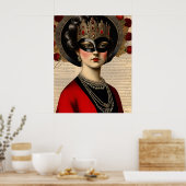 maskerade vrouw poster (Keuken)