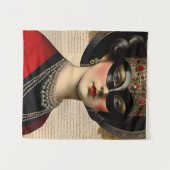 maskerade vrouw wandkleed (Voorkant (horizontaal))